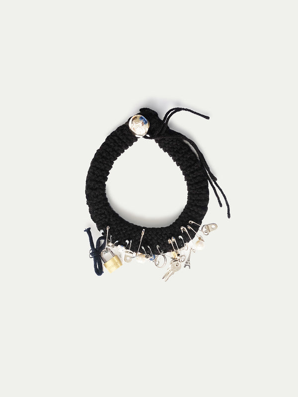 LYRA Embellished Necklace - Black