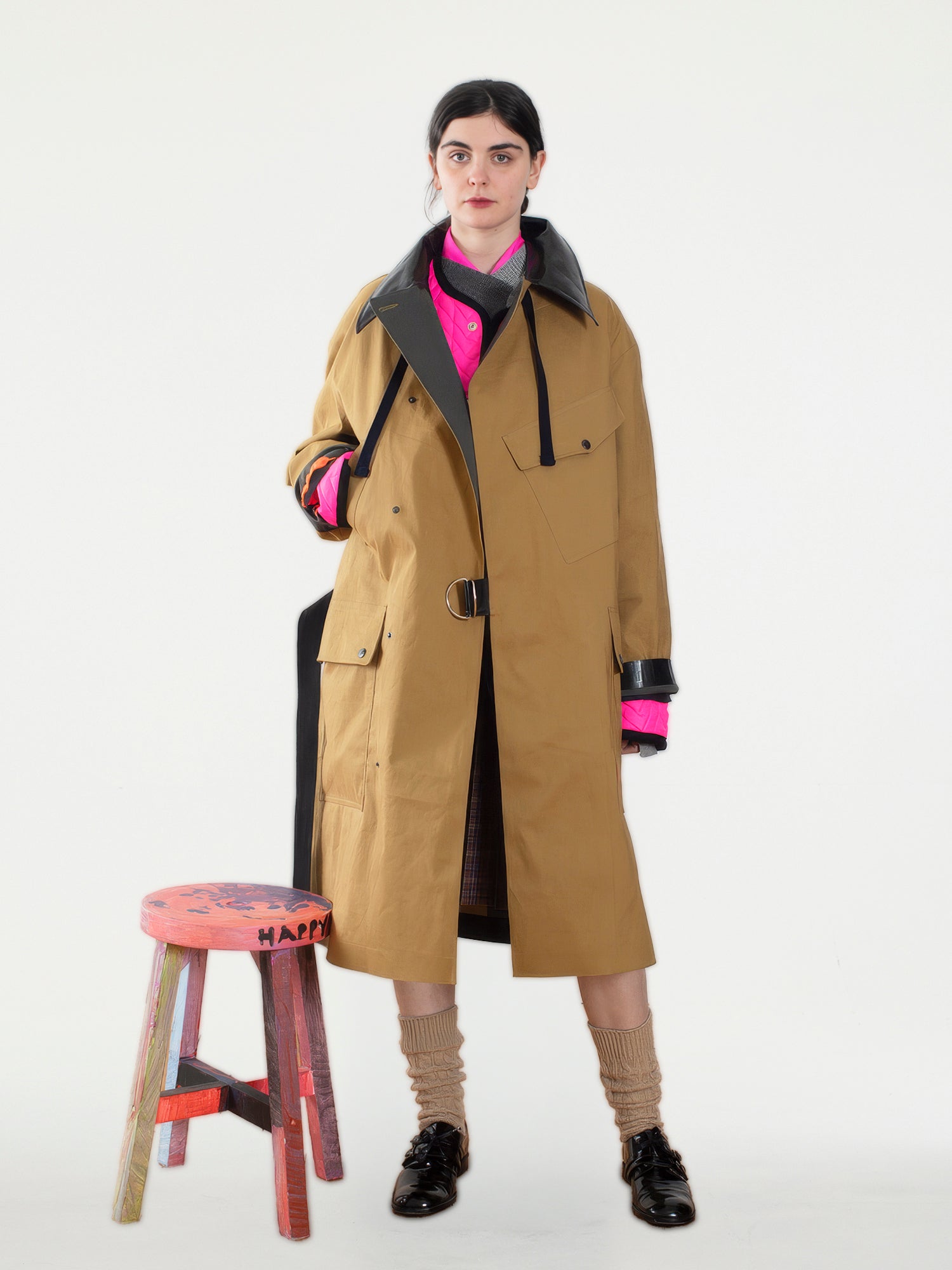 RYDER Traditional Waterproof Trench Coat - Ochre / Khaki / Black / Neon Pink / Orange