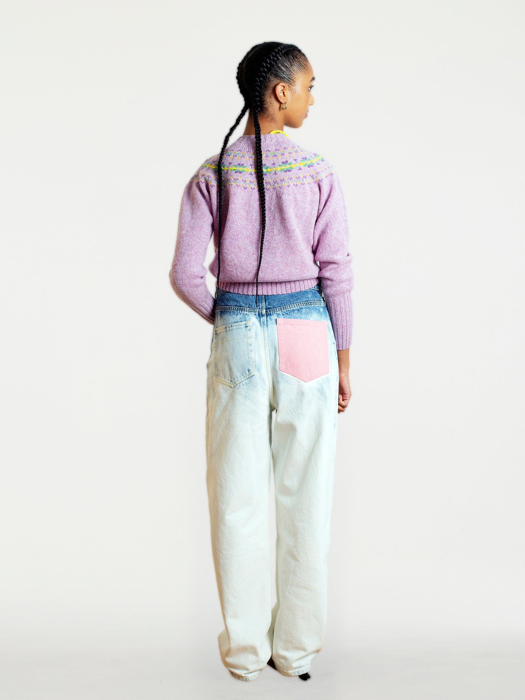 BARBARA Fairisle Shetland Sweater - Lilac