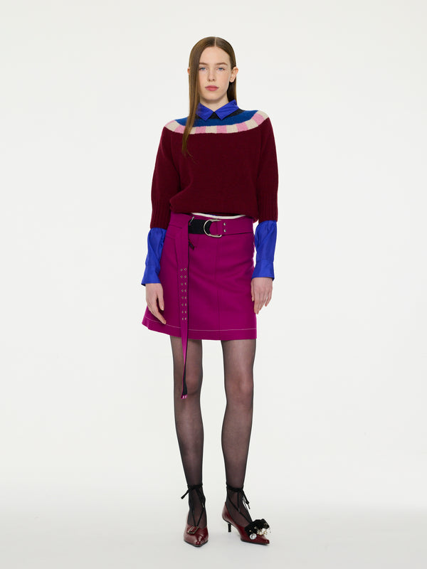OTTI Fairisle Shetland Sweater - Burgundy