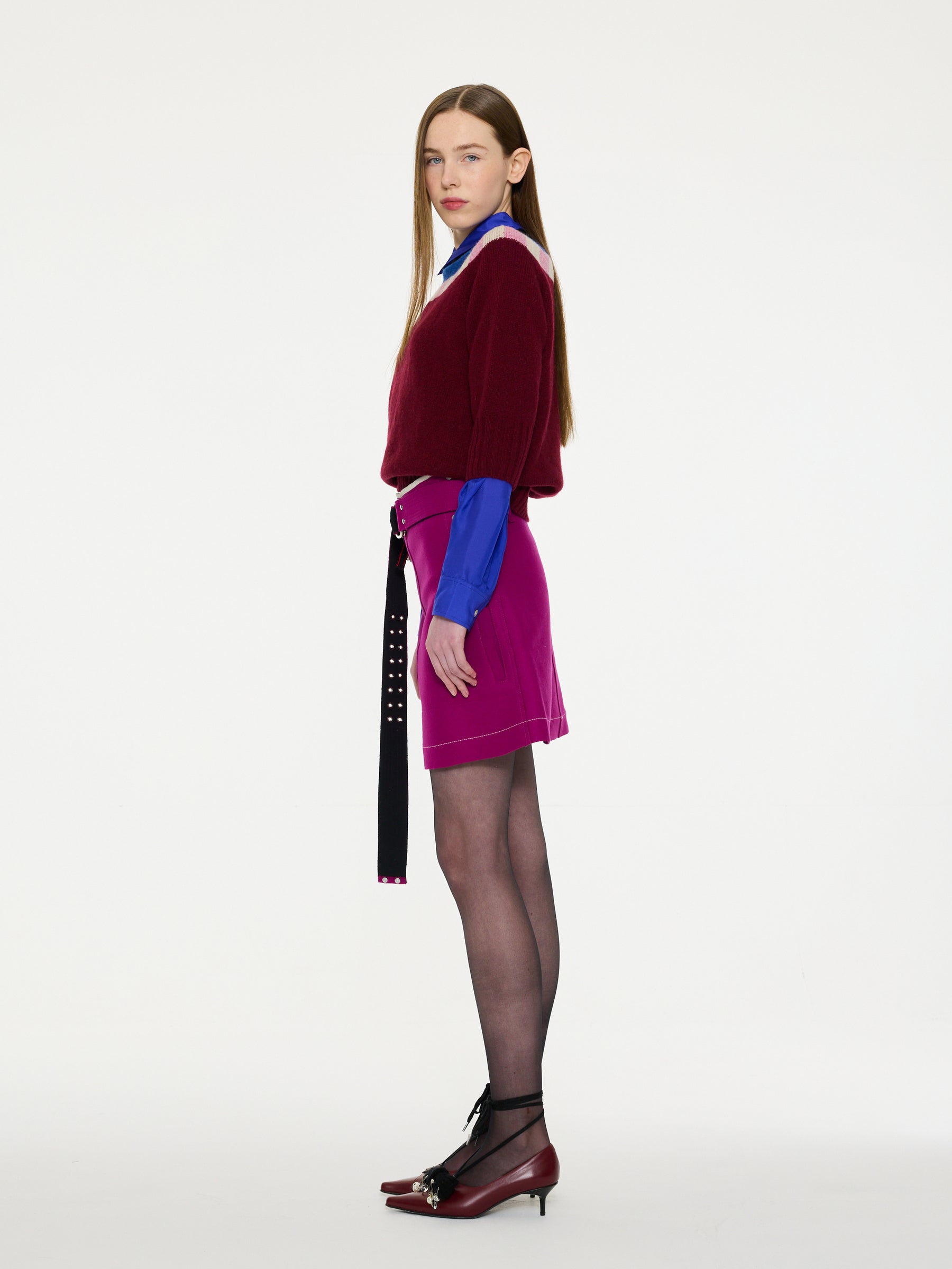 OTTI Fairisle Shetland Sweater - Burgundy