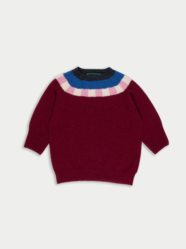 OTTI Fairisle Shetland Sweater - Burgundy