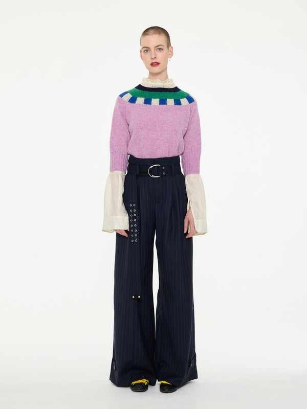 OTTI Fairisle Shetland Sweater - Lilac
