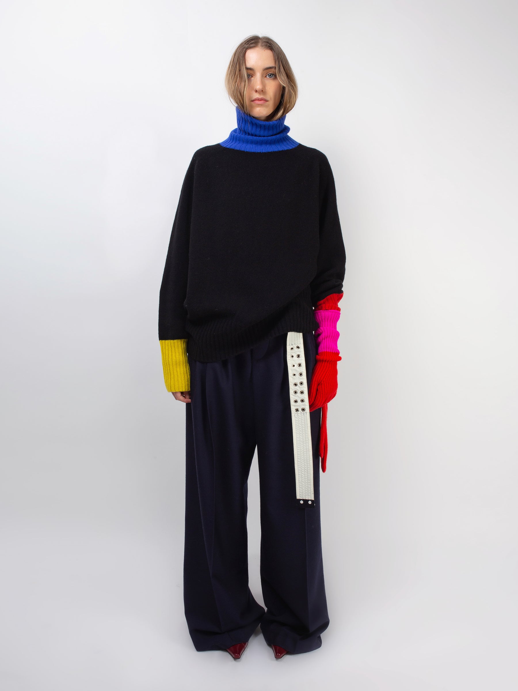 RUDI X Oversized Seam-Free Polo Sweater - Charcoal