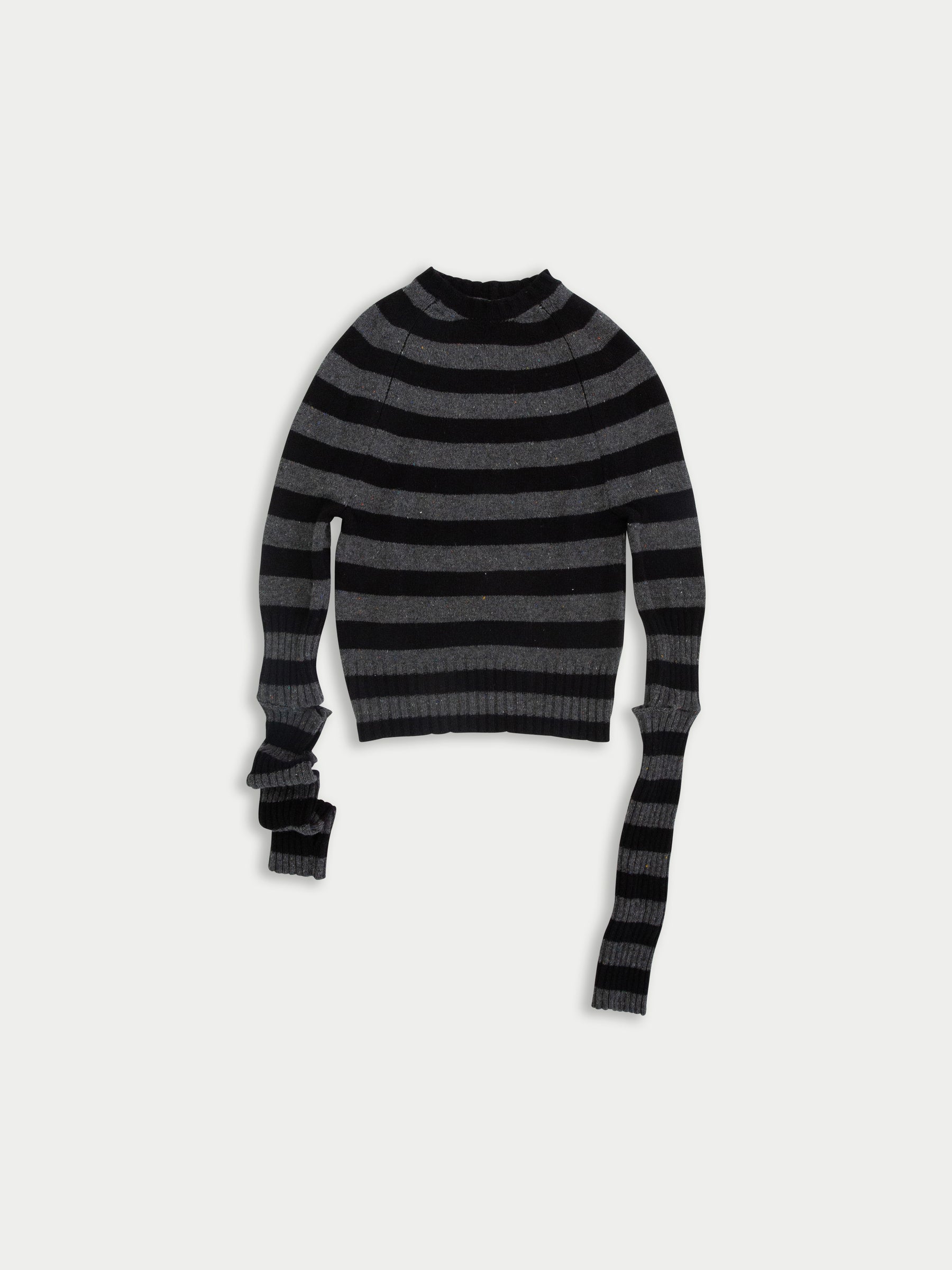 STEVIE Skinny Striped Sweater - Grey / Black