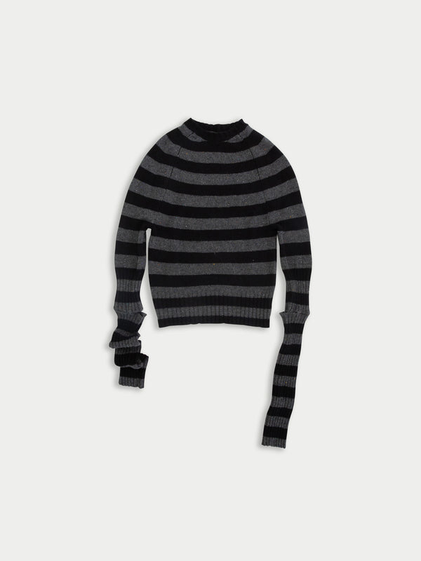 STEVIE Skinny Striped Sweater - Grey / Black