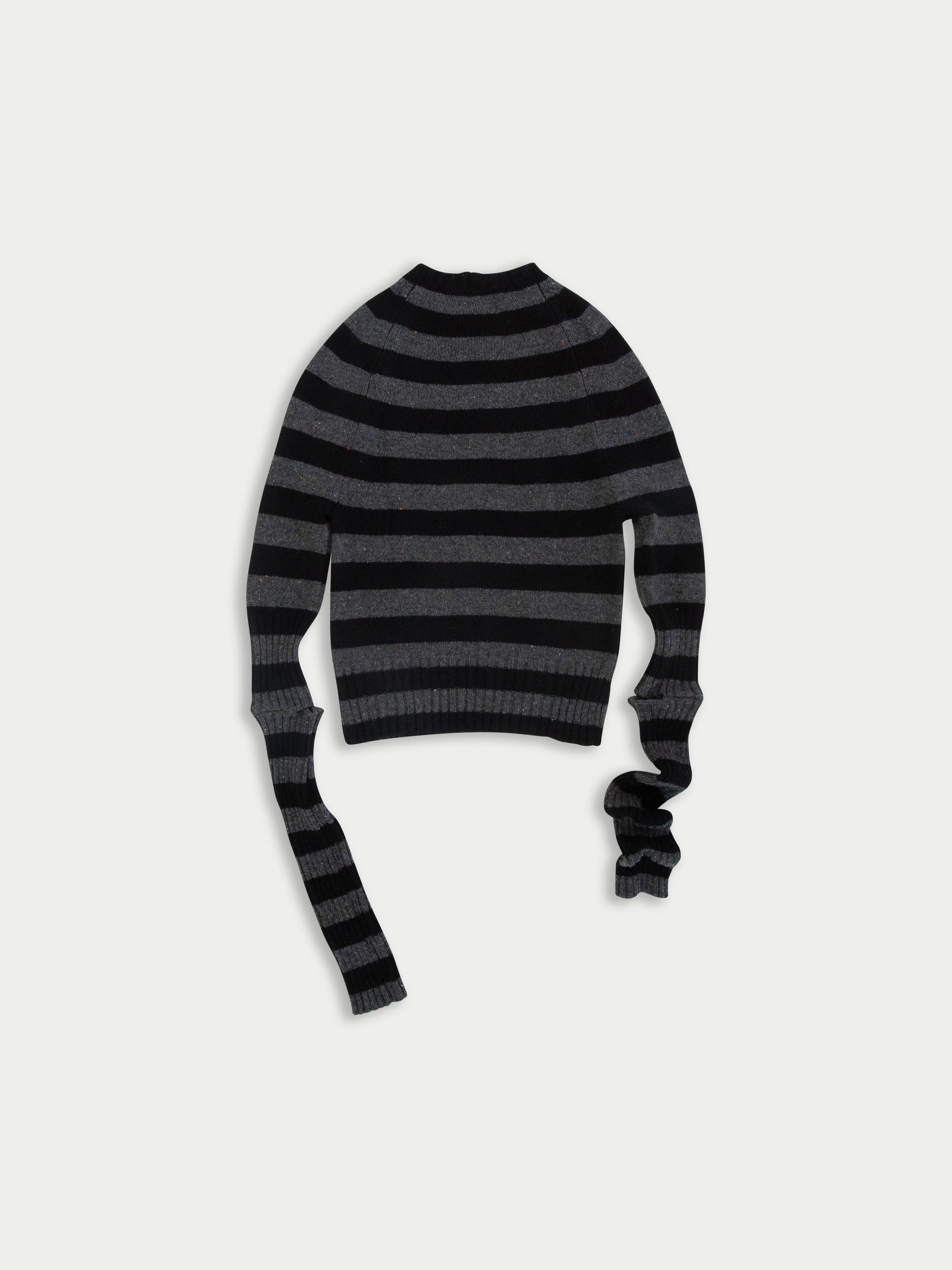 STEVIE Skinny Striped Sweater - Grey / Black