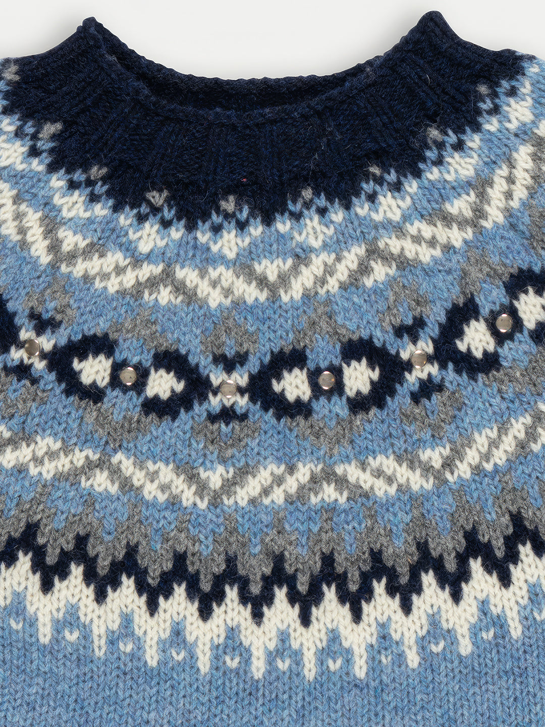 ARI Chunky Fairisle Sweater - Light Blue