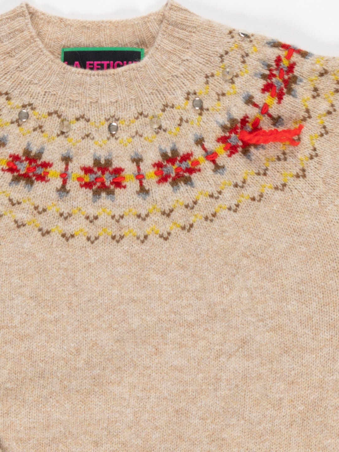 BARBARA Traditional Crafted Fairisle Sweater - Ecru