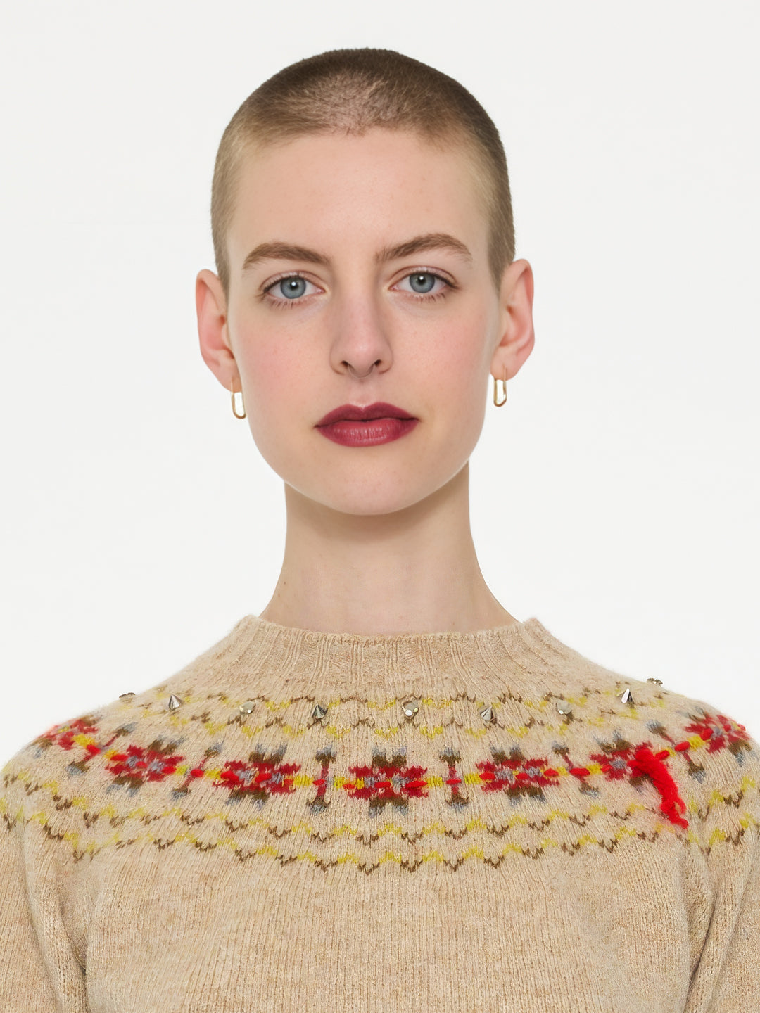 BARBARA Traditional Crafted Fairisle Sweater - Ecru
