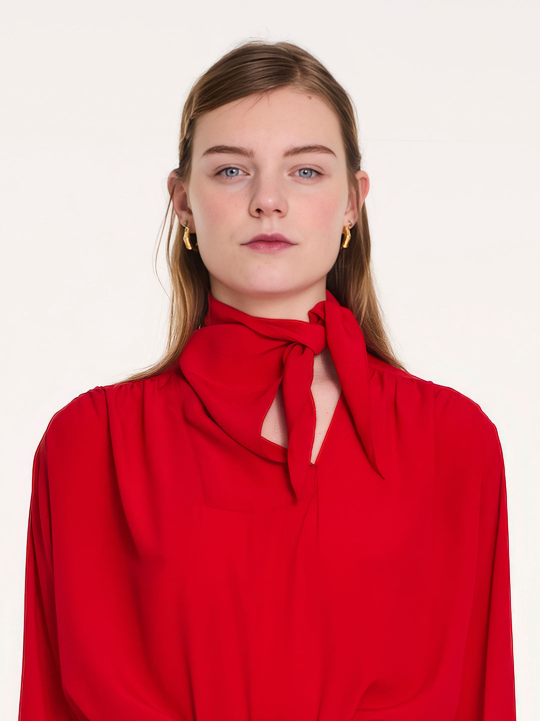 NUSCH Neck Tie Blouse - Red