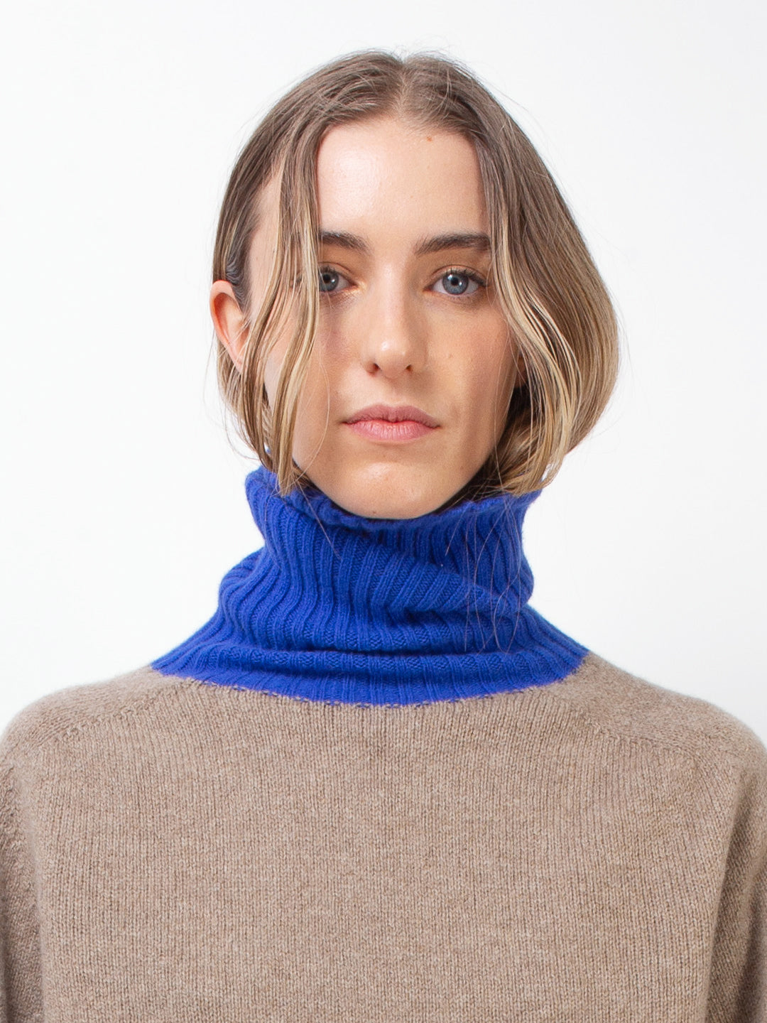 RUDI X Oversized Seam-Free Polo Sweater - Dark Natural
