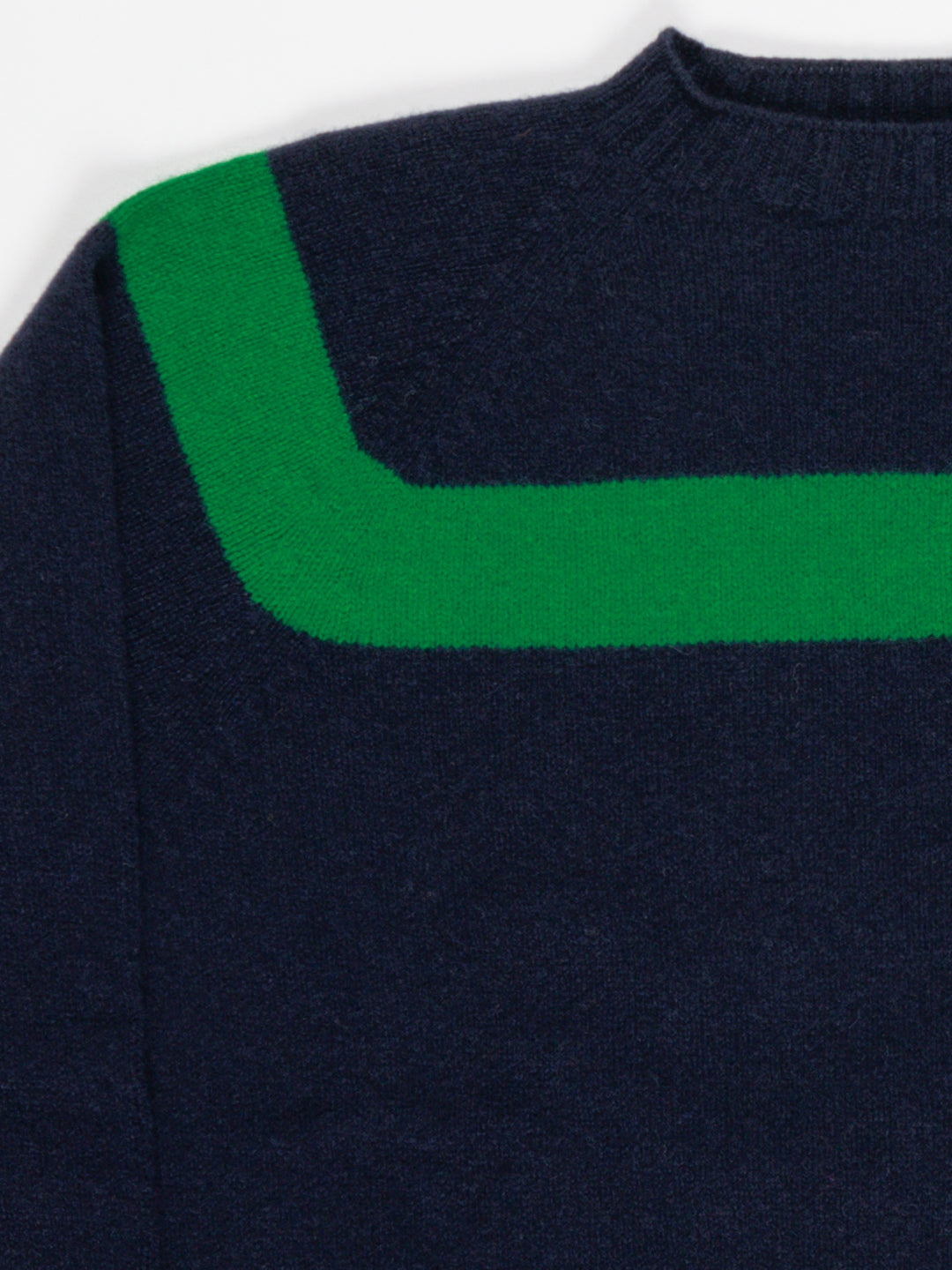 OSSIE Traditional Seam free Sweater - Navy/ Green