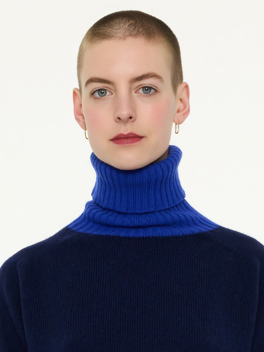 RUDI X Oversized Seam-Free Polo Sweater - Navy
