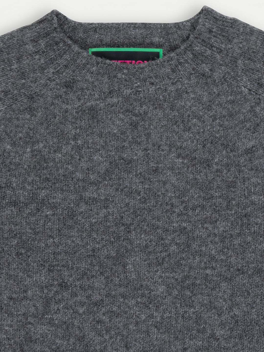FIFI Crew Neck Shetland Sweater - Dark Grey